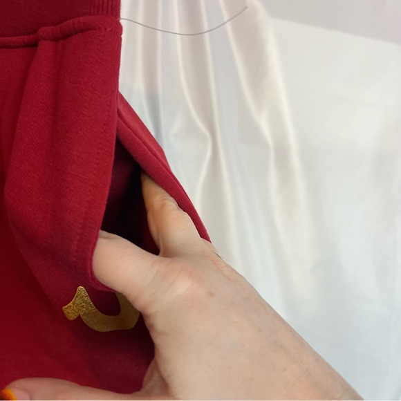 True Religion Red and Gold Logo Jogger Sweatpants, size XL - Picture 7 of 8